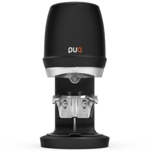PUQ Press Q automatic espresso tamper for consistent coffee tamping, available from Peak Coffee Techs in Colorado Springs and Denver