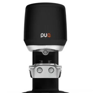PUQ Press Mini automatic espresso tamper for small cafes and specialty setups, available from Peak Coffee Techs in Colorado Springs and Denver