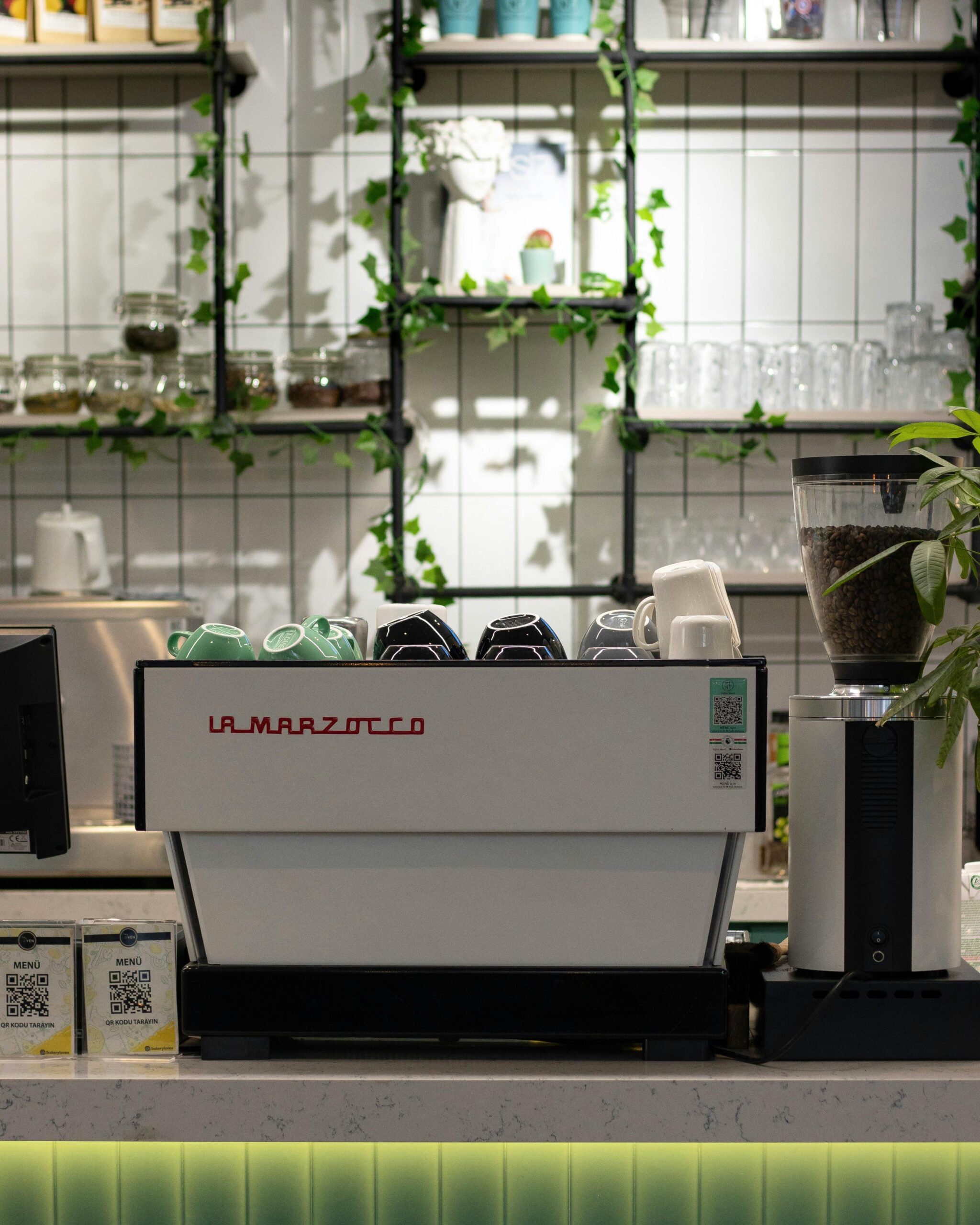 La Marzocco espresso machine in a café setup, maintained and serviced by Peak Coffee Techs in Colorado to ensure consistent performance and reliability for coffee businesses